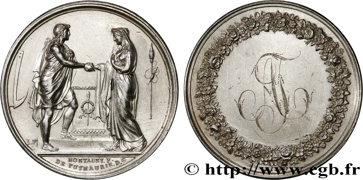 AMOUR ET MARIAGE Médaille de mariage, Couple antique MBC+