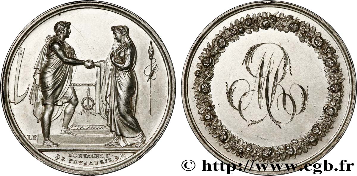AMOUR ET MARIAGE Médaille de mariage, Couple antique EBC