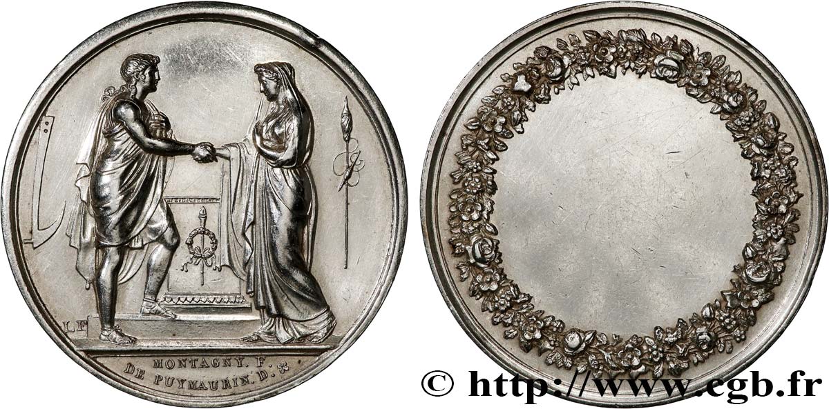 AMOUR ET MARIAGE Médaille de mariage, Couple antique SS