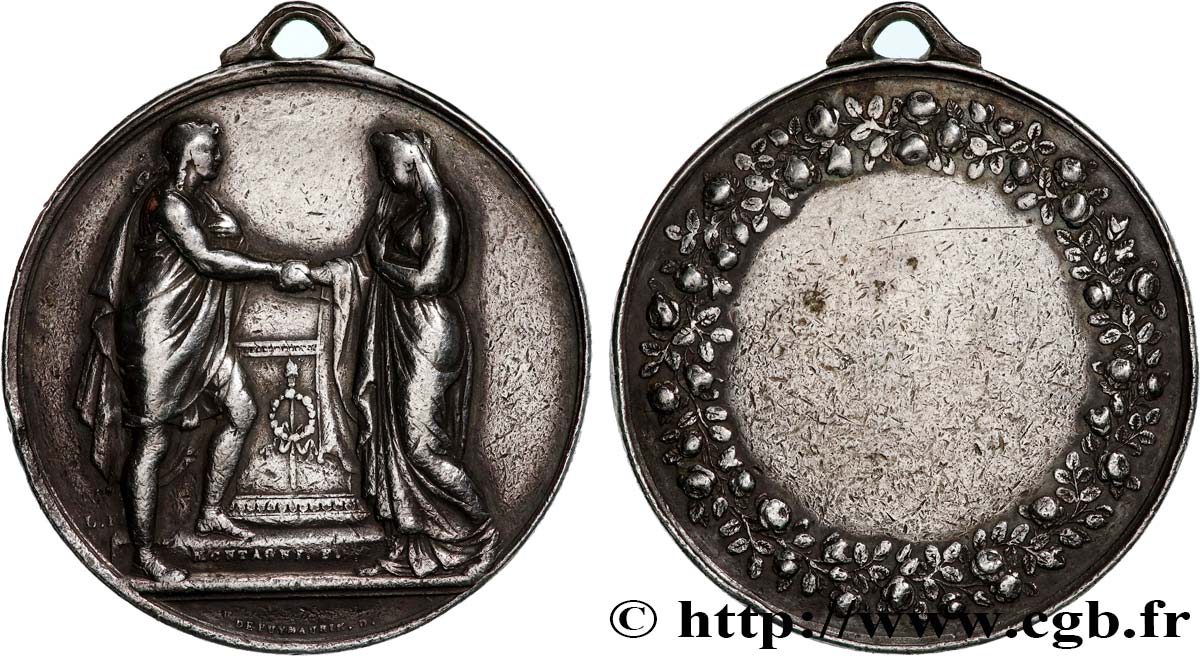 AMOUR ET MARIAGE Médaille de mariage, Couple antique TB+