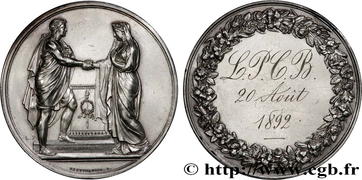 AMOUR ET MARIAGE Médaille de mariage, Couple antique AU