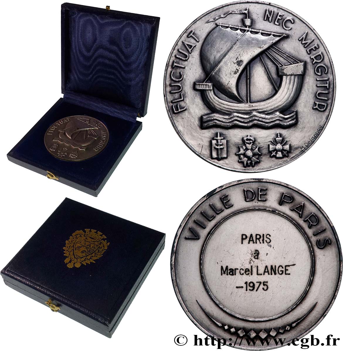 V REPUBLIC Médaille de la Ville de Paris, Fluctuac Nec Mergitur AU