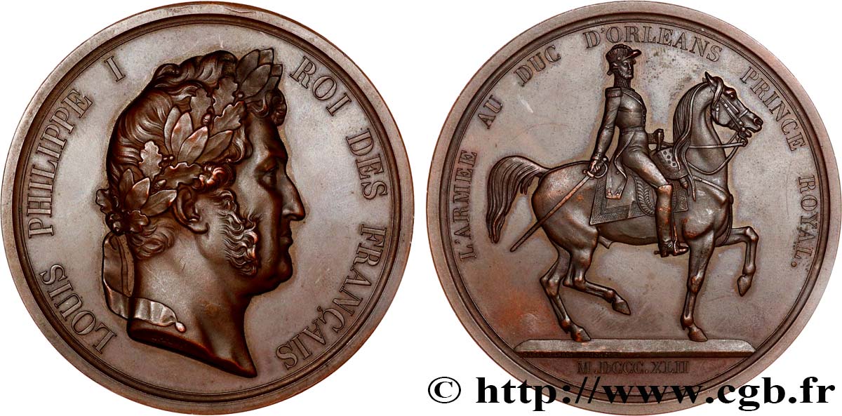 LUIS FELIPE I Médaille offerte par l’armée à Louis-Philippe EBC