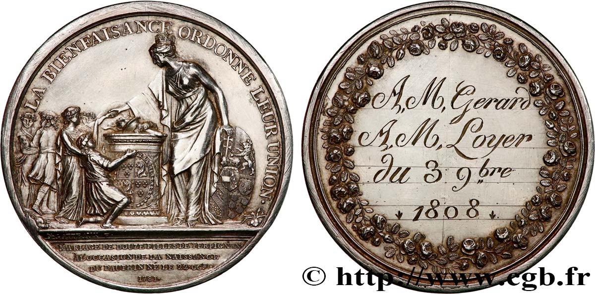 AMOUR ET MARIAGE Médaille, Mariage des douze filles de Perpignan SUP