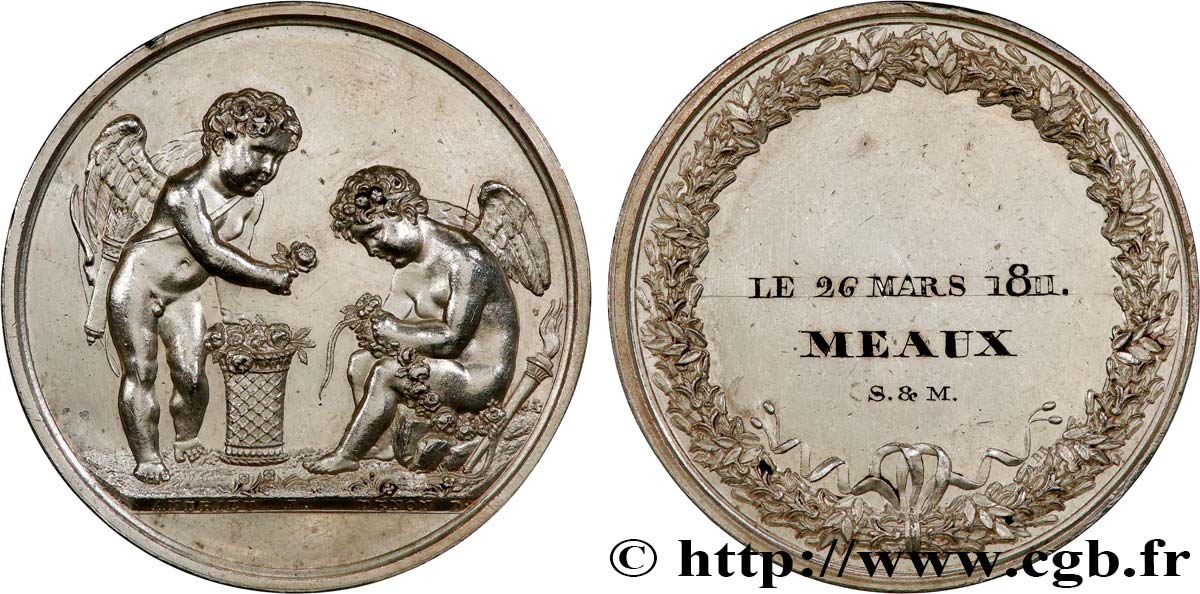 AMOUR ET MARIAGE Médaille de mariage, L’Amour et l’Hymen q.SPL