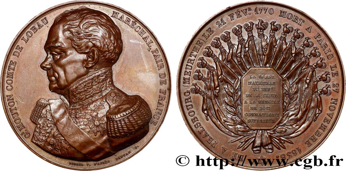 LUDWIG PHILIPP I Médaille, Général Mouton, Comte de Lobau VZ