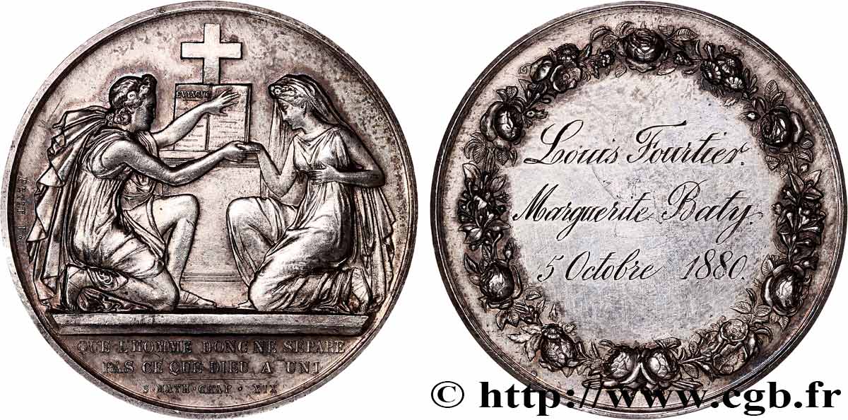 LOVE AND MARRIAGE Médaille de mariage, Evangile de St Mathieu  AU