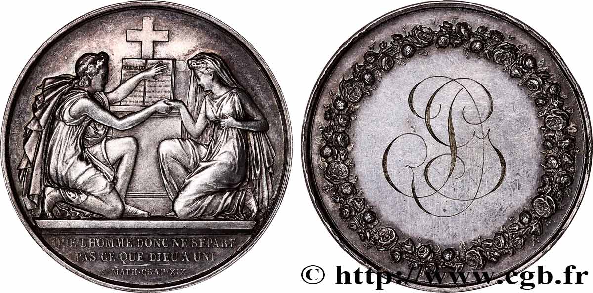 AMOUR ET MARIAGE Médaille de mariage, Evangile de St Mathieu  fVZ
