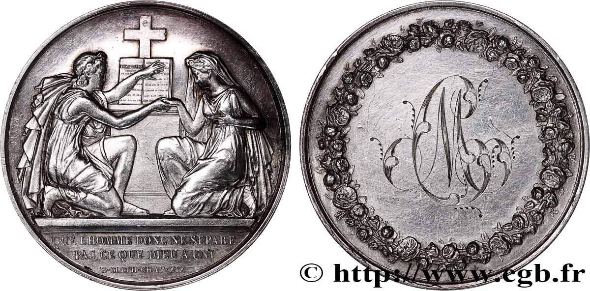 AMOUR ET MARIAGE Médaille de mariage, Evangile de St Mathieu  q.SPL