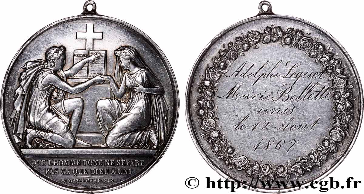 AMOUR ET MARIAGE Médaille de mariage, Evangile de St Mathieu  SS