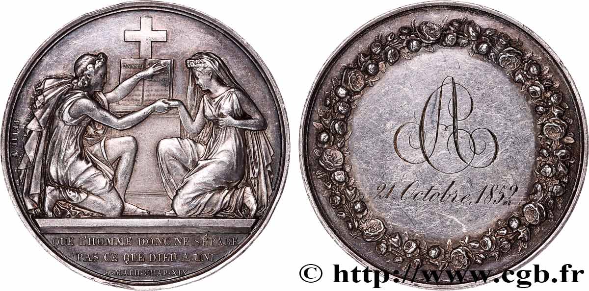 AMOUR ET MARIAGE Médaille de mariage, Evangile de St Mathieu  AU