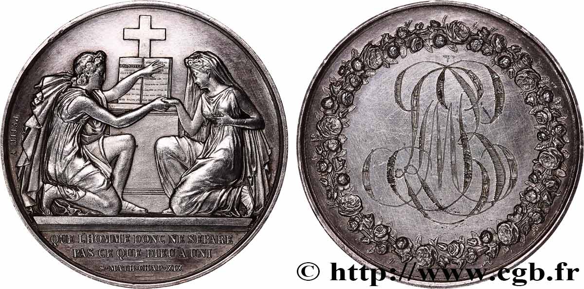 AMOUR ET MARIAGE Médaille de mariage, Evangile de St Mathieu  EBC