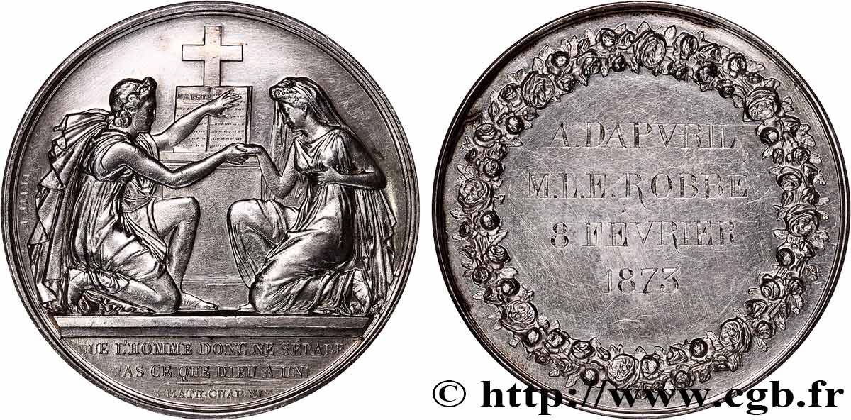 AMOUR ET MARIAGE Médaille de mariage, Evangile de St Mathieu  AU