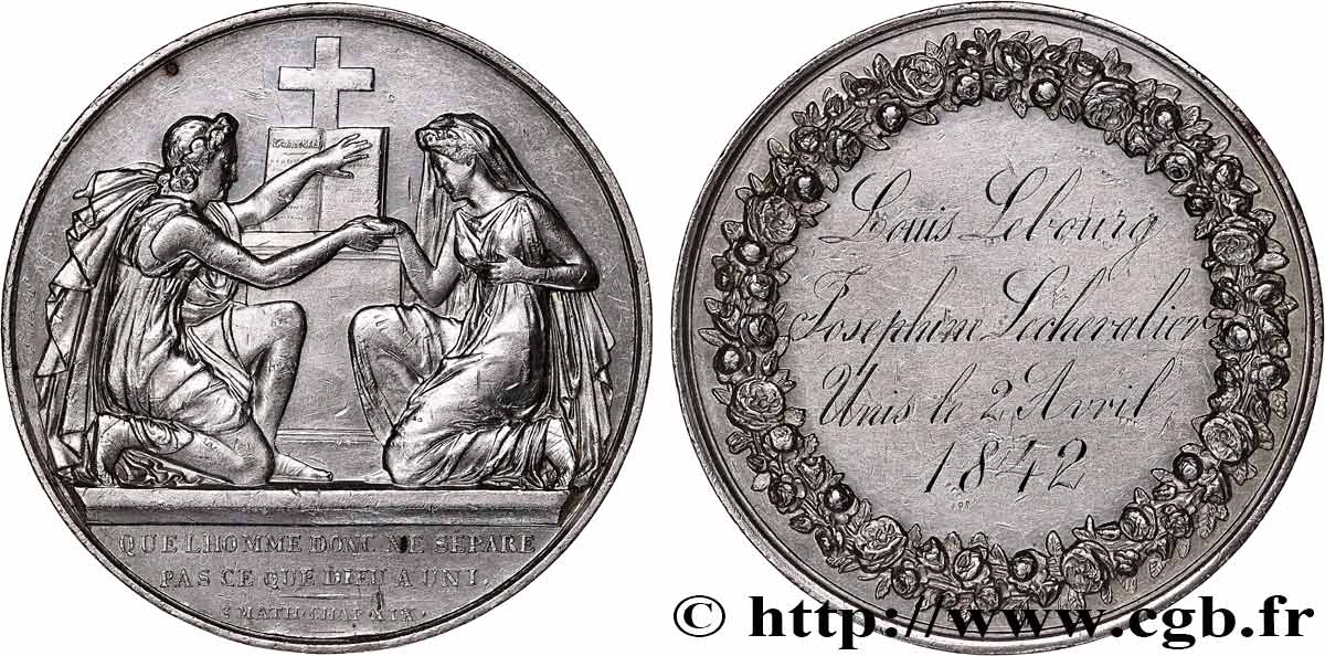 AMOUR ET MARIAGE Médaille de mariage, Evangile de St Mathieu  MBC