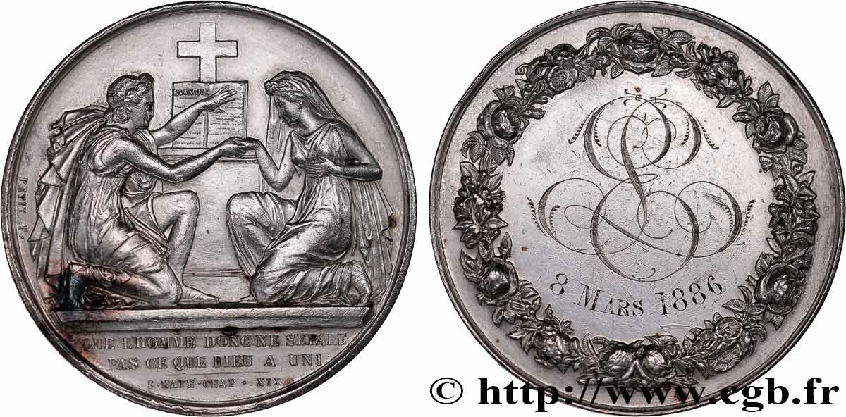AMOUR ET MARIAGE Médaille de mariage, Evangile de St Mathieu  fVZ