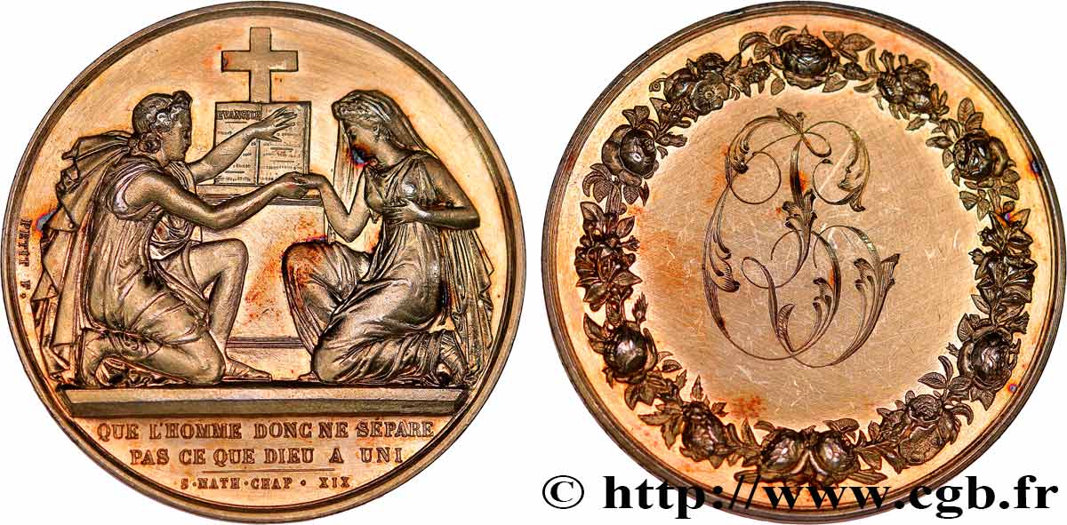 AMOUR ET MARIAGE Médaille de mariage, Evangile de St Mathieu  SUP