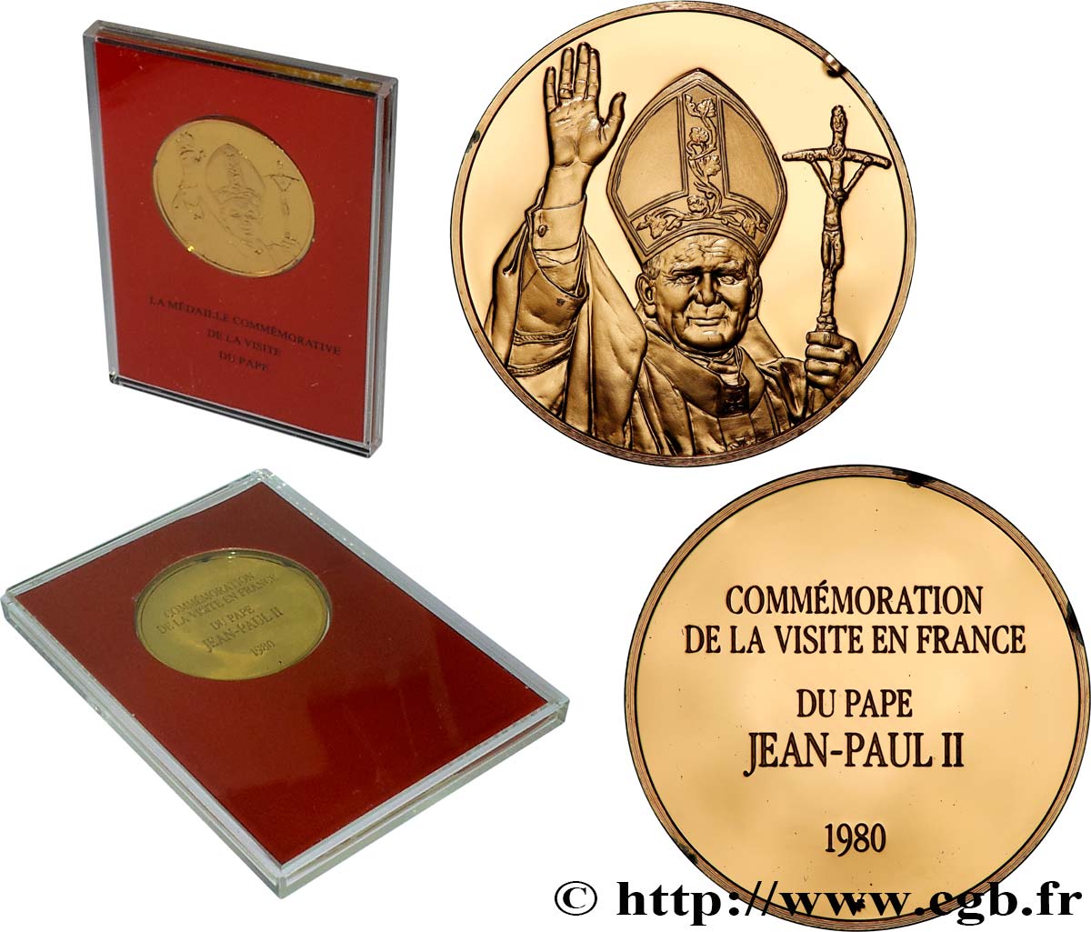 JEAN-PAUL II (Karol Wojtyla) Médaille, Commémoration de la visite du Pape Jean-Paul II en France ST
