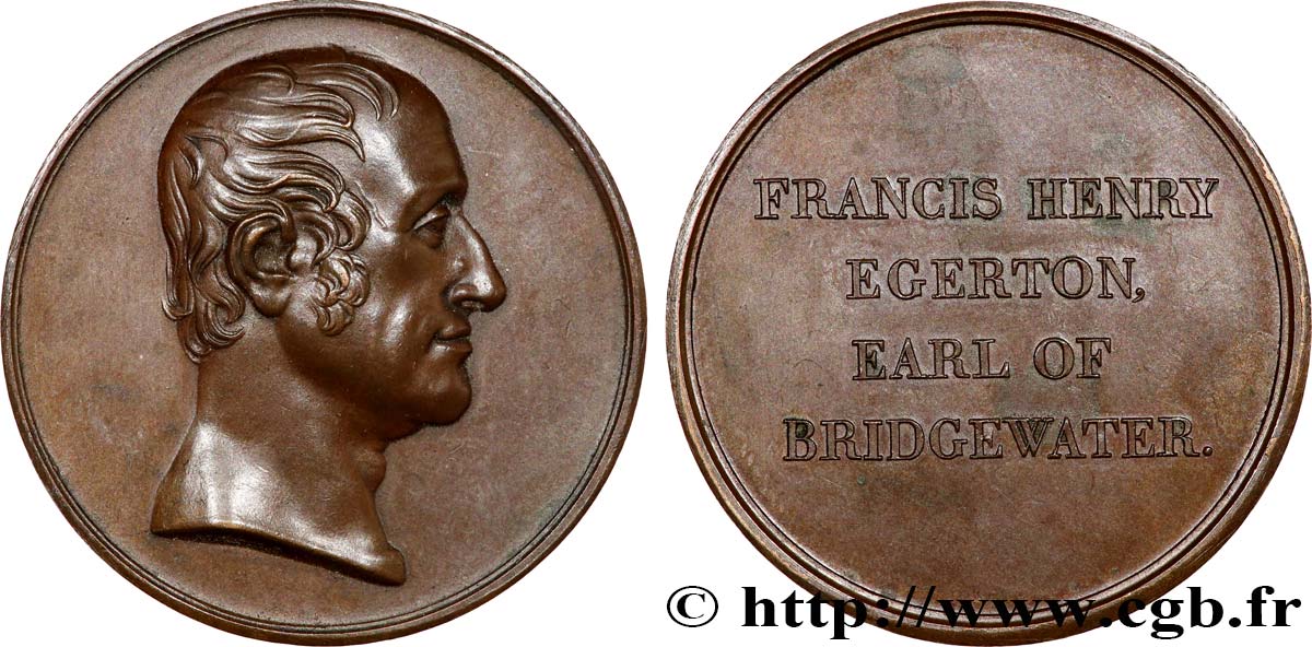 POLITIQUE ET POLITICIENS Médaille, Francis Henry Egerton TTB+