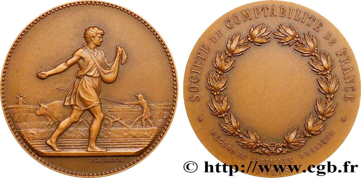 III REPUBLIC Médaille, Société de comptabilité de France AU