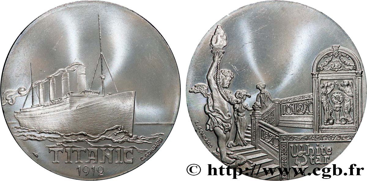 SEA AND NAVY : SHIPS AND BOATS Médaille, Paquebot Titanic VZ