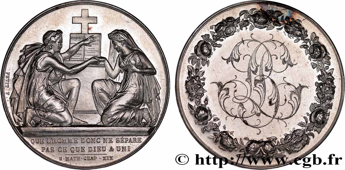 AMOUR ET MARIAGE Médaille de mariage, Evangile de St Mathieu  AU