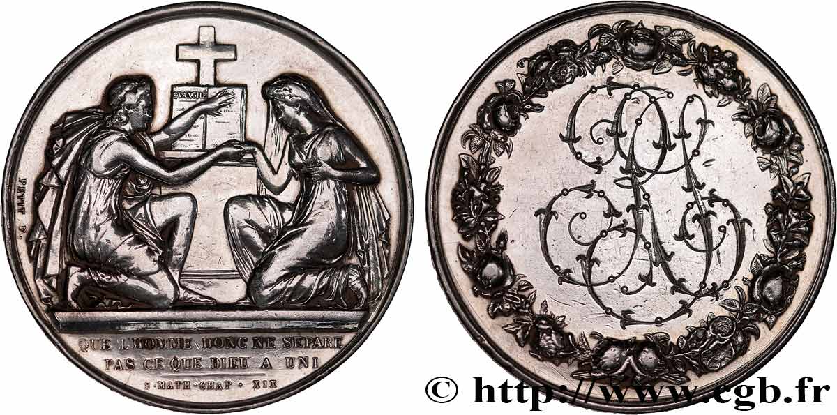 AMOUR ET MARIAGE Médaille de mariage, Evangile de St Mathieu  fSS