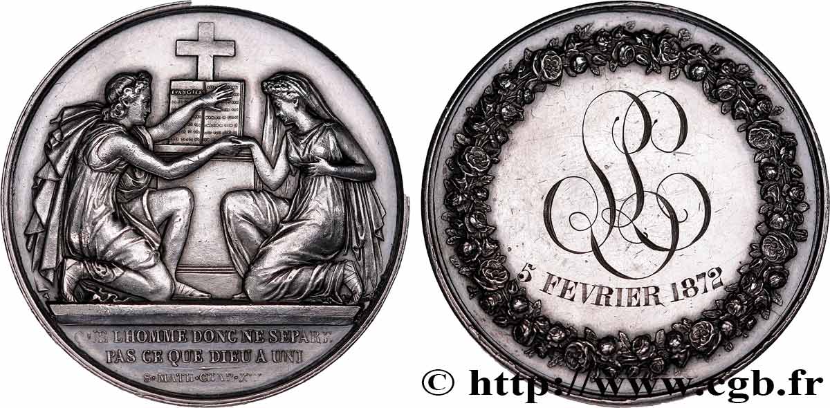 AMOUR ET MARIAGE Médaille de mariage, Evangile de St Mathieu  TTB
