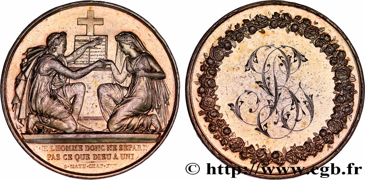 AMOUR ET MARIAGE Médaille de mariage, Evangile de St Mathieu  BC+