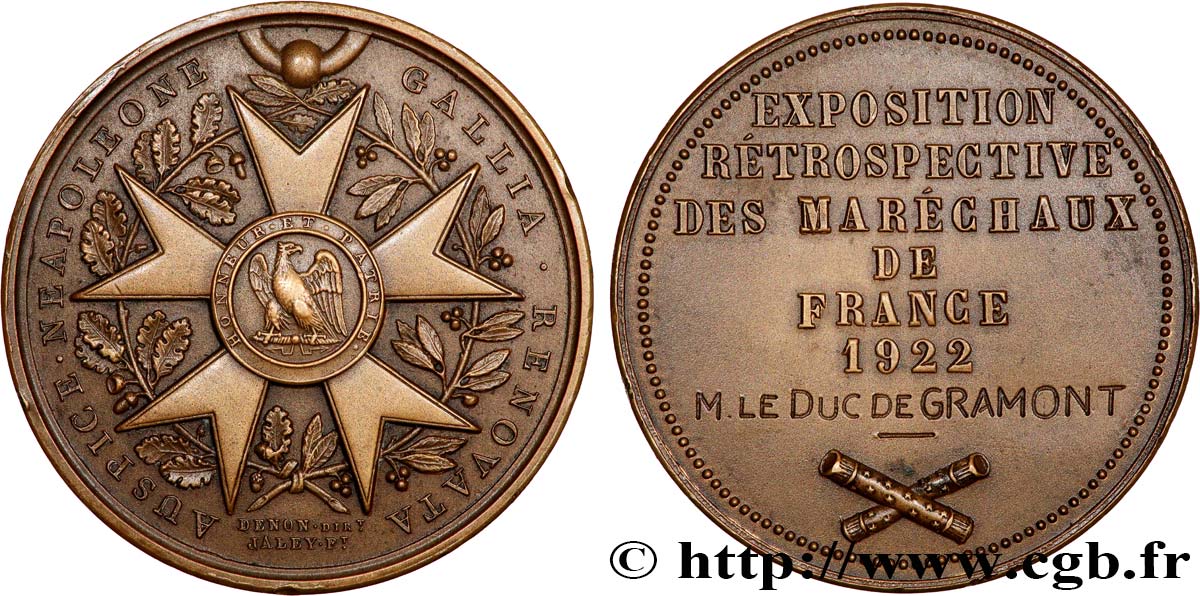 III REPUBLIC Médaille, Exposition rétrospective des maréchaux de France AU