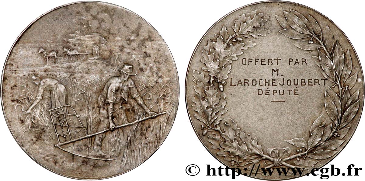 TROISIÈME RÉPUBLIQUE Médaille, Offert par M. Laroche Joubert TTB+