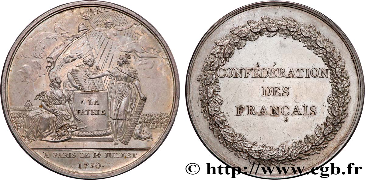 FRENCH CONSTITUTION Médaille, Confédération des Français MBC+