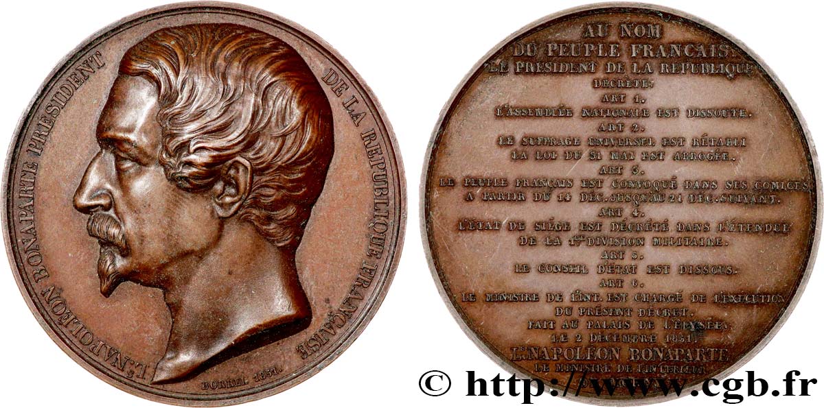 DEUXIÈME RÉPUBLIQUE Médaille, Exécution du décret AU