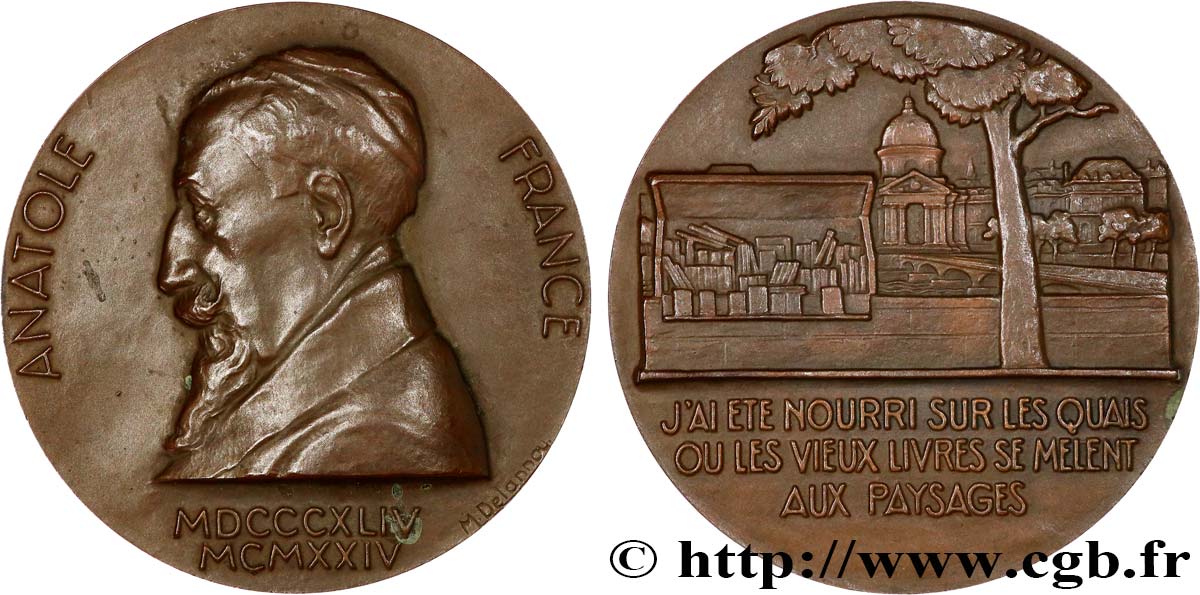 LITTÉRATURE : ÉCRIVAINS/ÉCRIVAINES - POÈTES Médaille, Anatole France SUP