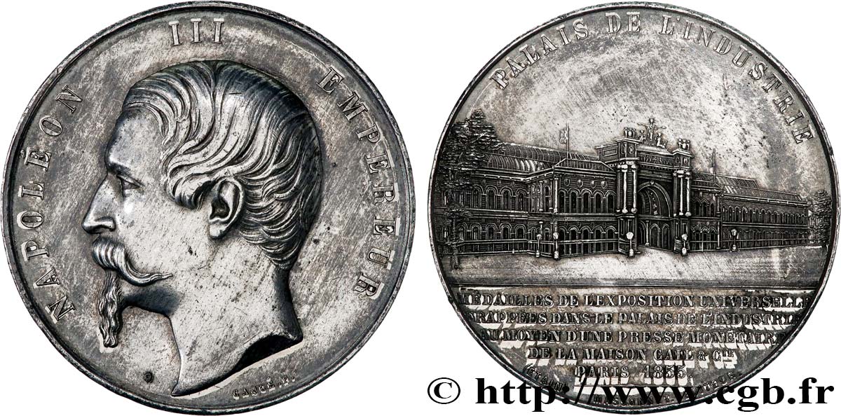 SECOND EMPIRE Médaille, Napoléon III, Palais de l’Industrie TTB
