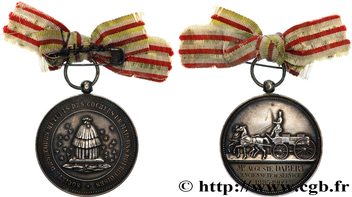 ASSURANCES Médaille, Société de secours mutuels des cochers des maisons bourgeoises XF