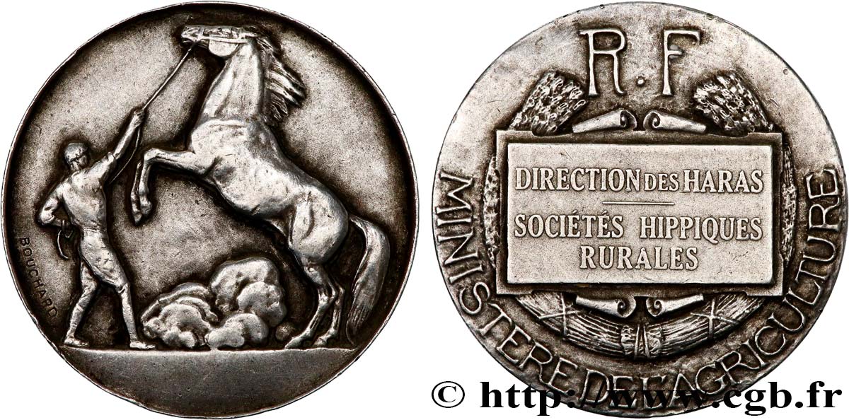 AGRICULTURAL, HORTICULTURAL, FISHING AND HUNTING SOCIETIES Médaille, Direction des haras, Sociétés hippiques rurales XF