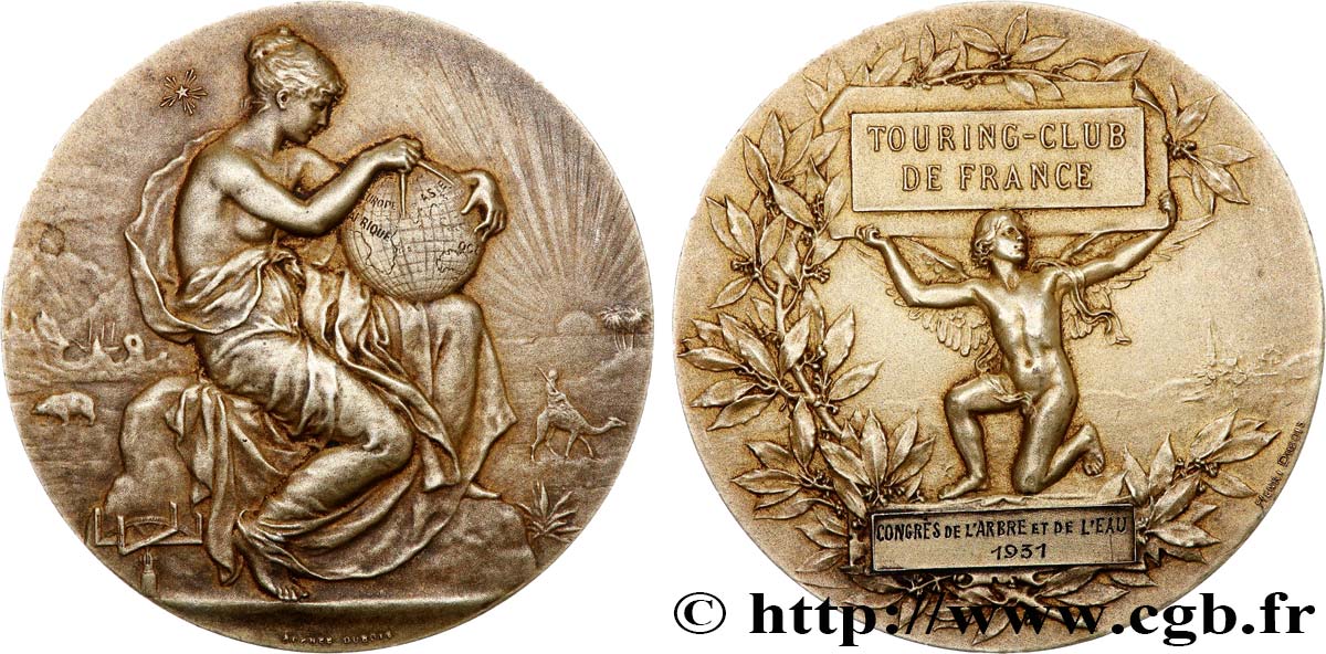 III REPUBLIC Médaille, Touring-club de France, Congrès de l’arbre et de l’eau AU