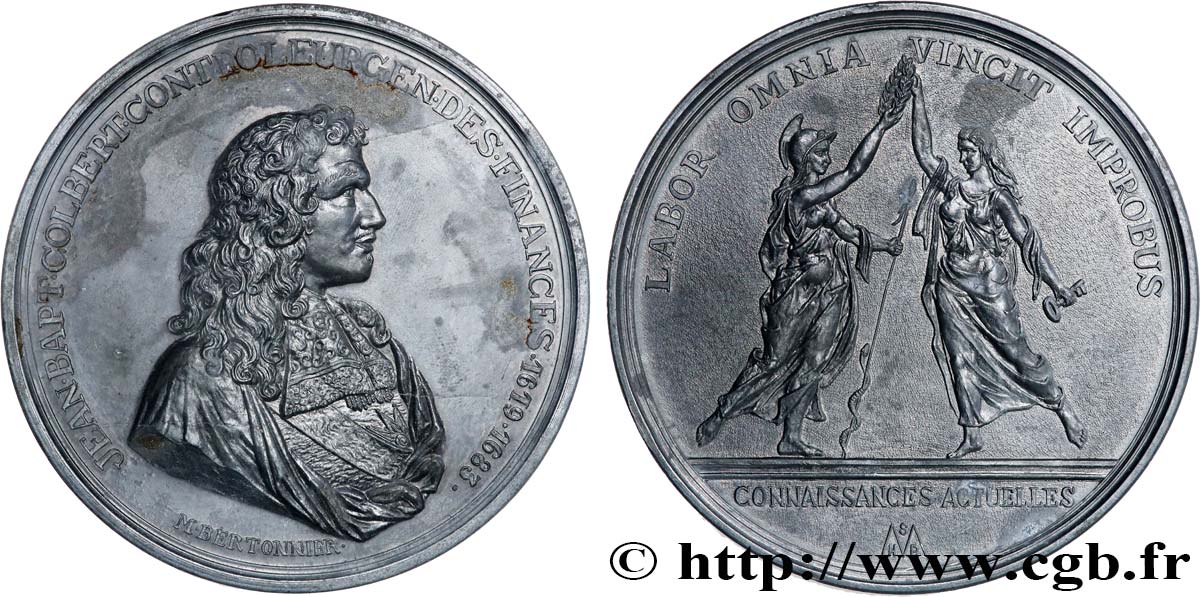 LOUIS XIV LE GRAND OU LE ROI SOLEIL Médaille, Jean-Baptiste Colbert TTB+
