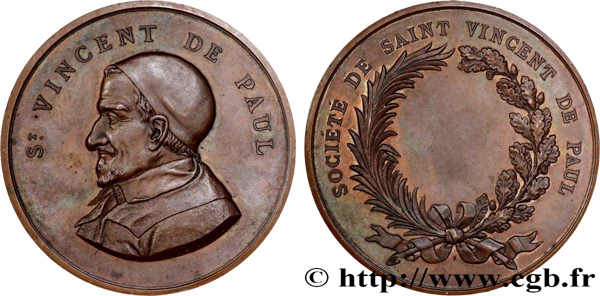 SOCIÉTÉS DE BIENFAISANCE Médaille, Société de Saint-Vincent-de-Paul AU