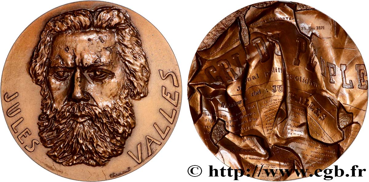 LITTÉRATURE : ÉCRIVAINS/ÉCRIVAINES - POÈTES Médaille, Jules Vallès TTB+