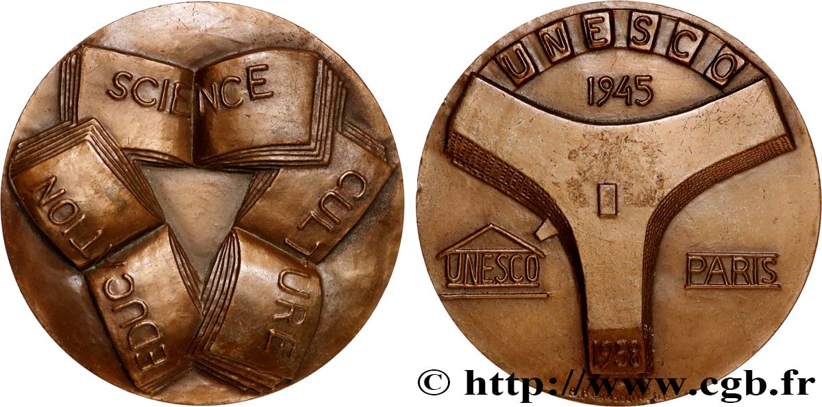 CINQUIÈME RÉPUBLIQUE Médaille, Anniversaire de l’UNESCO TTB+