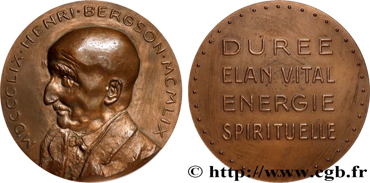 LITERATURE : WRITERS - POETS Médaille, Henri Bergson, centenaire de naissance fVZ