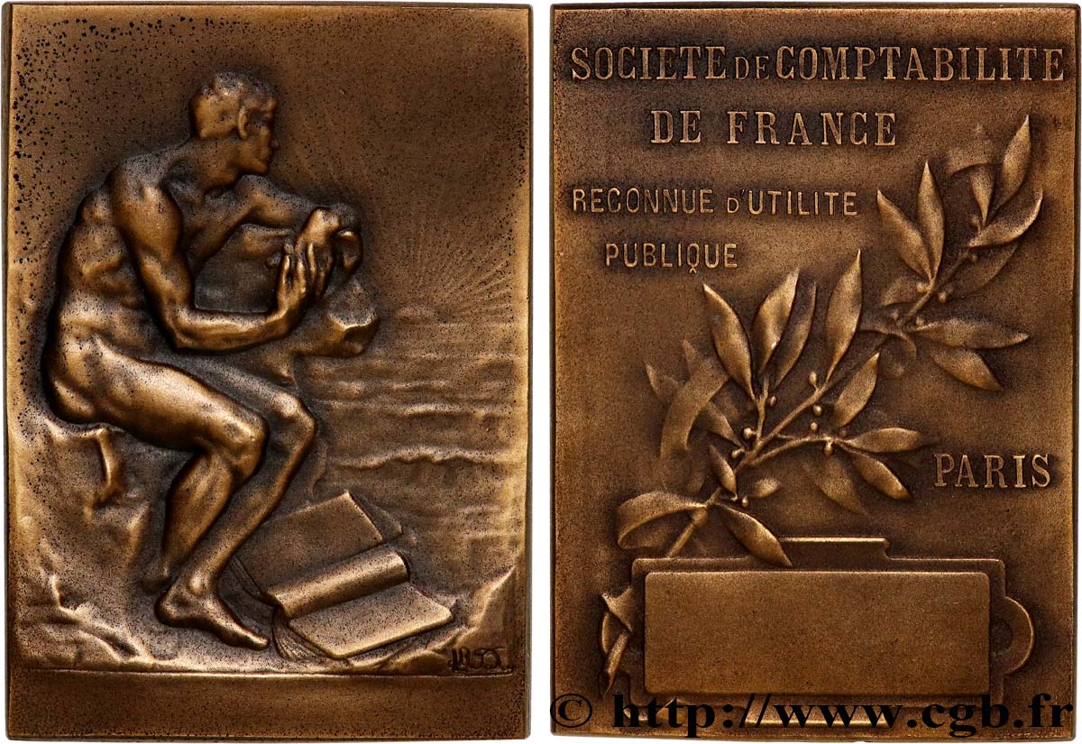 DRITTE FRANZOSISCHE REPUBLIK Plaquette, Société de comptabilité de France fVZ