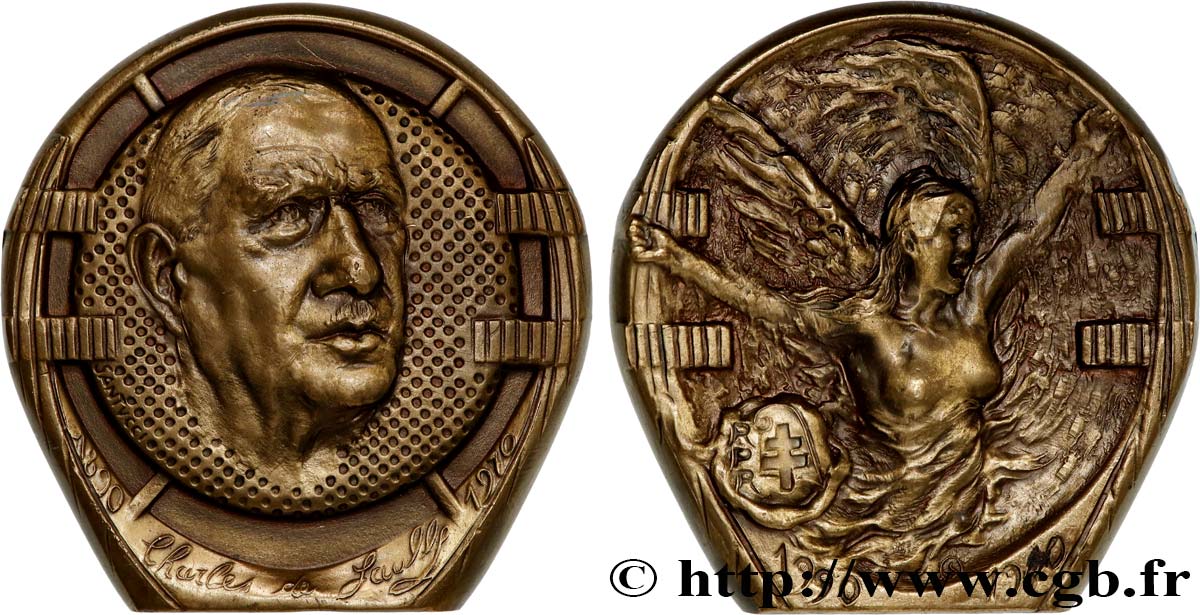 QUINTA REPUBBLICA FRANCESE Médaille, Charles de Gaulle q.SPL