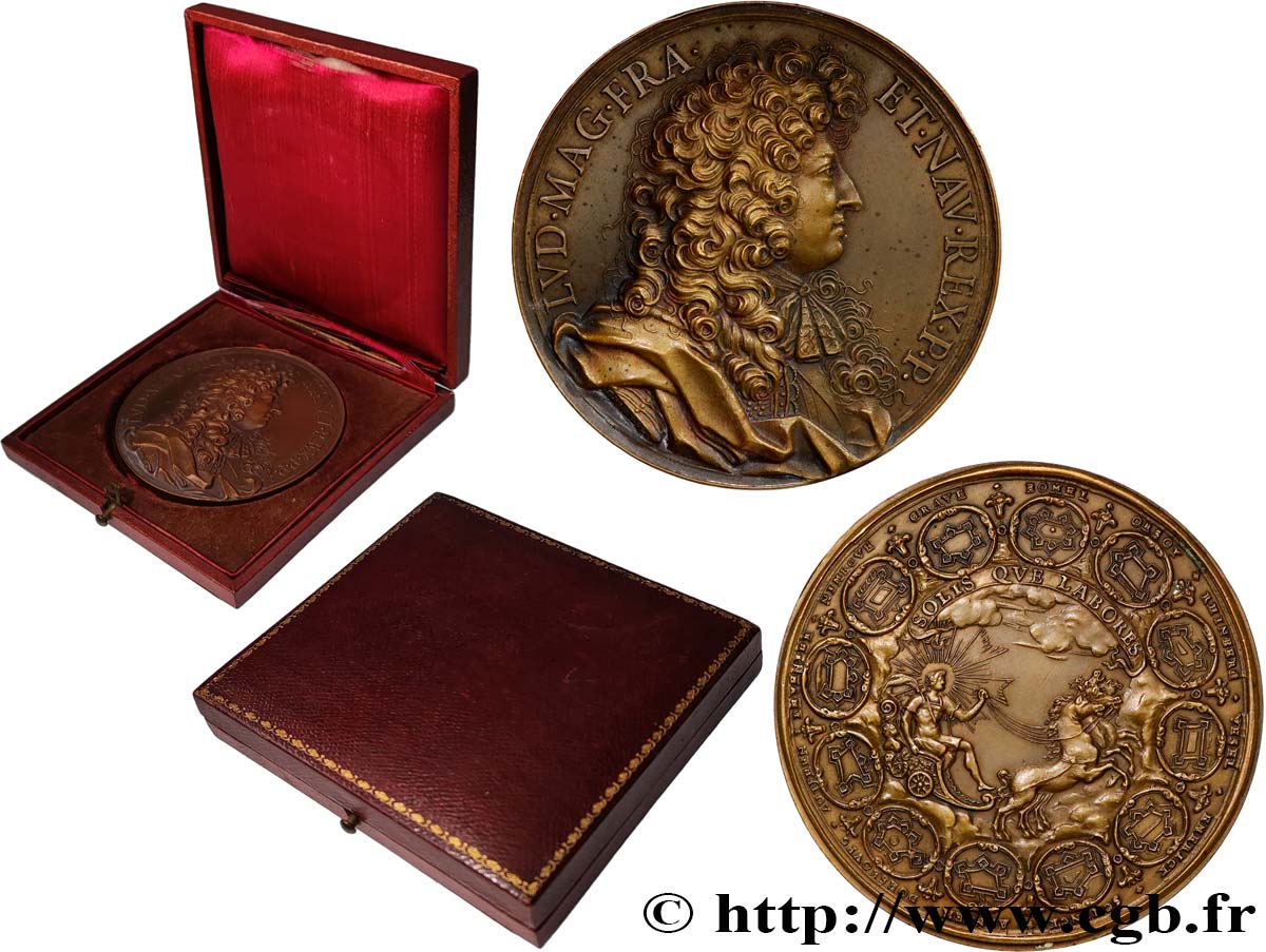 LOUIS XIV  THE SUN KING  Médaille, Louis XIV et les forts, refrappe SPL