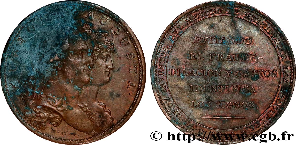 SPAIN - KINGDOM OF SPAIN - CHARLES IV Médaille, Union Augusta VF