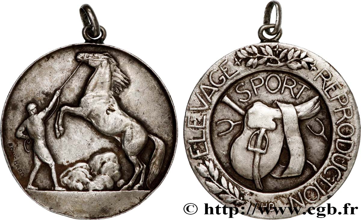 AGRICULTURAL, HORTICULTURAL, FISHING AND HUNTING SOCIETIES Médaille, Élevage, reproduction et sports XF
