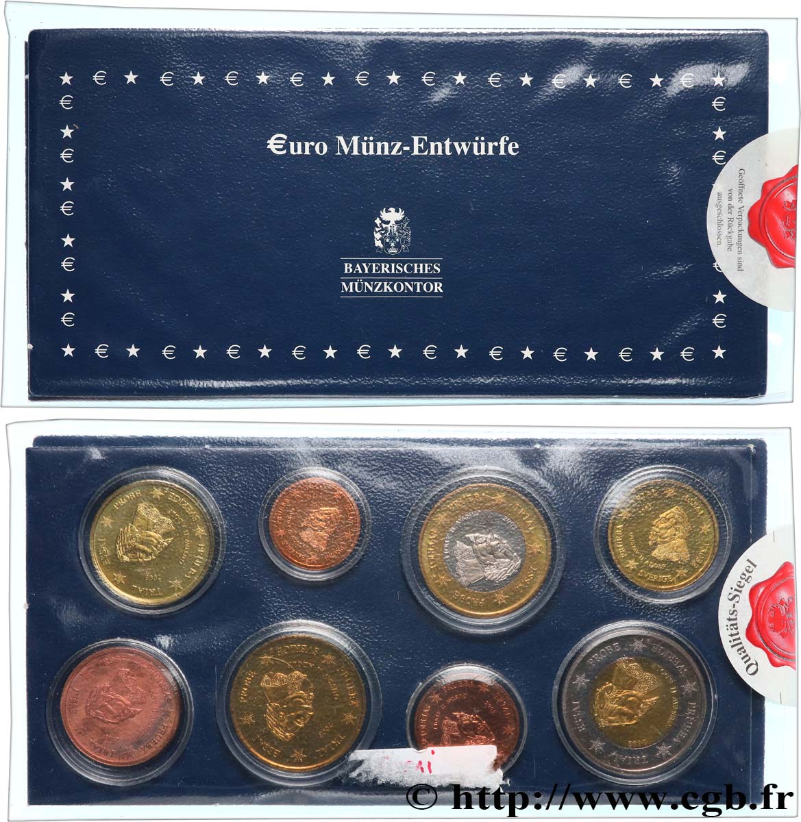 EUROPE Série de 8 médailles, Essai Euros Suède SPL
