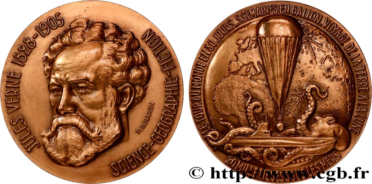 LITTÉRATURE : ÉCRIVAINS/ÉCRIVAINES - POÈTES Médaille, Jules Verne SUP