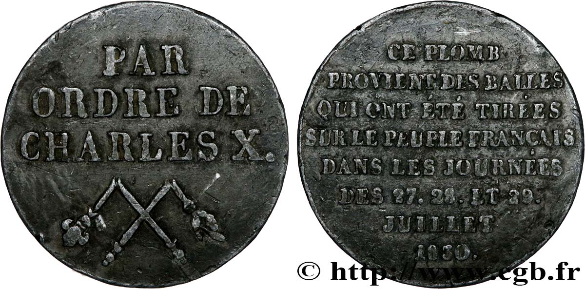 LOUIS-PHILIPPE - LES TROIS GLORIEUSES Médaille politique commémorant les journées de juillet 1830 TB+